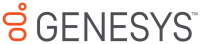 schwarzes Genesiy Logo mit orangener Grafik auf weißem Hintergrund