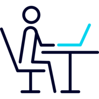 Icon Figur am Schreibtisch