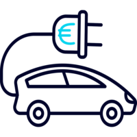 Icon Fahrtkosten Auto mit Euro Zeichen
